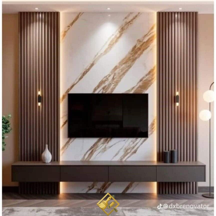 تصميم ديكور شاشة تلفزيون جدارية مودرن